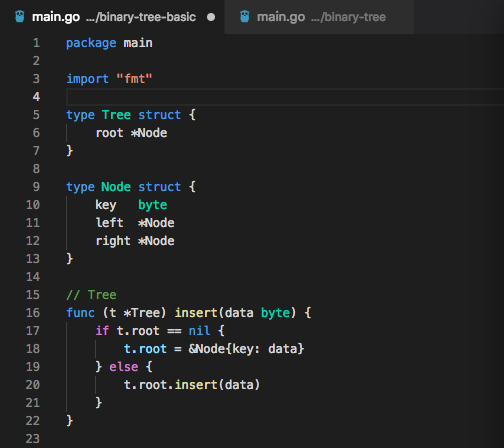 print tree golang