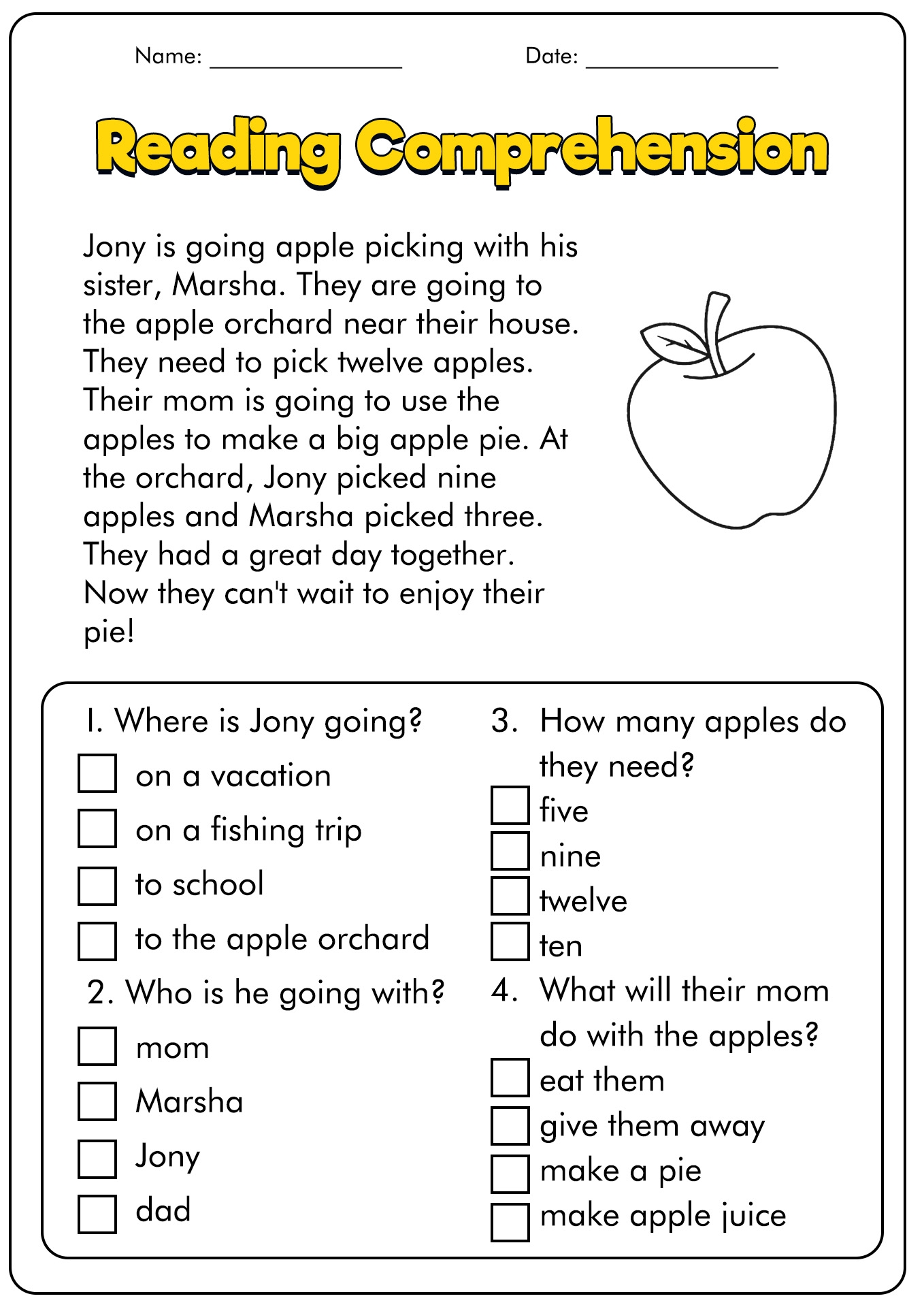 Grade 1 Reading Comprehension Worksheets Worksheets Library