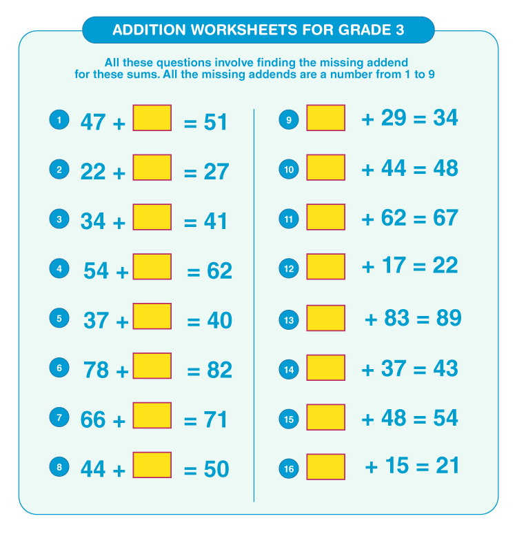 3 grade math worksheets