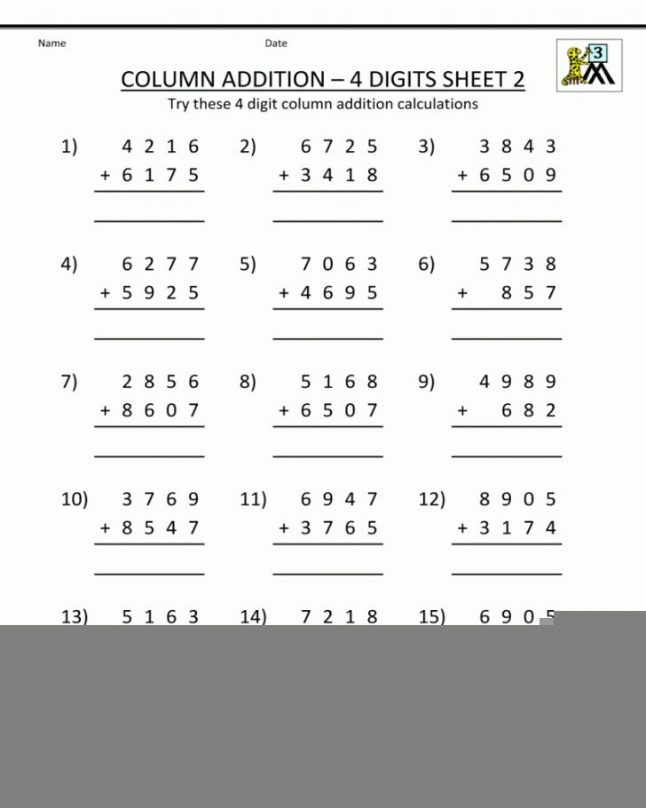 Grade 4 Addition Worksheets Math Worksheets Printable