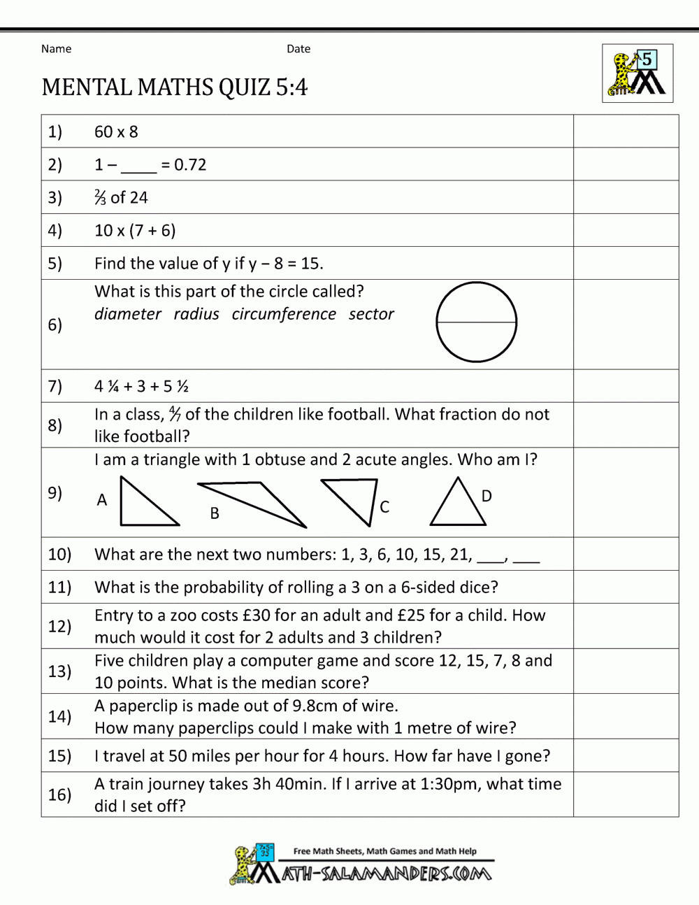 grade 5 maths worksheets pdf