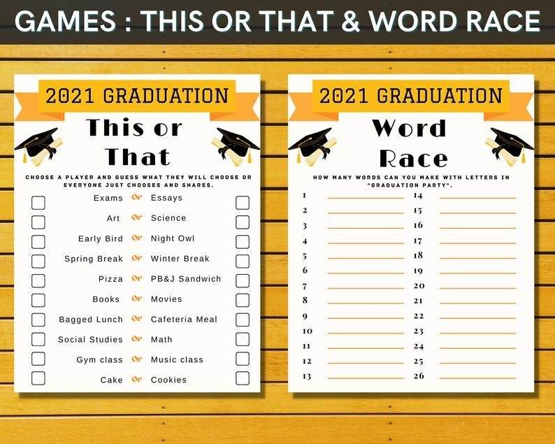 Graduation Games Printable For Fun Party Activity To Celebrate The