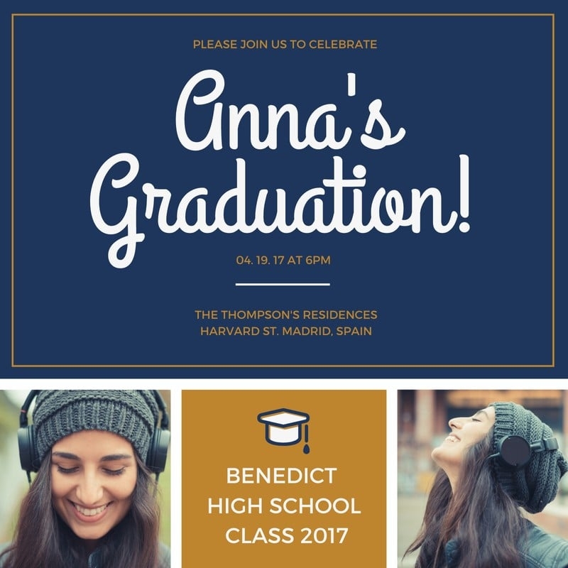 Graduation Invitation Template Canva