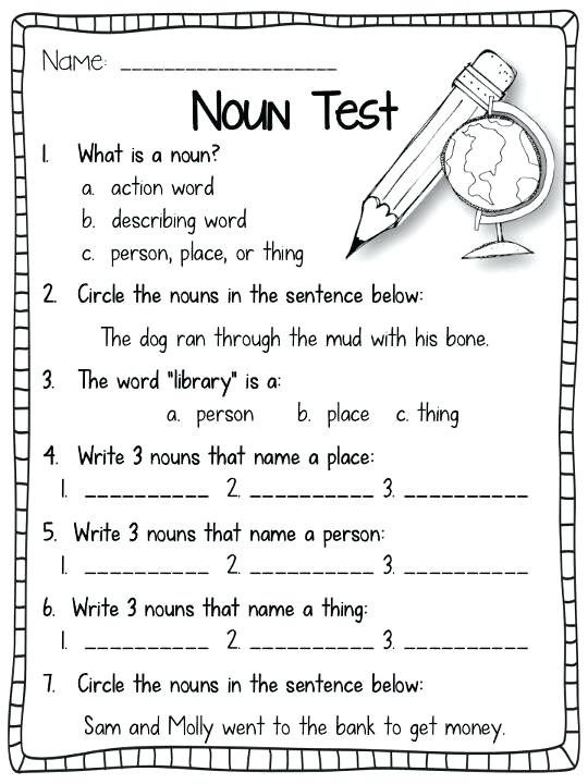 Grammar Worksheets 3rd Grade Free Worksheets Samples