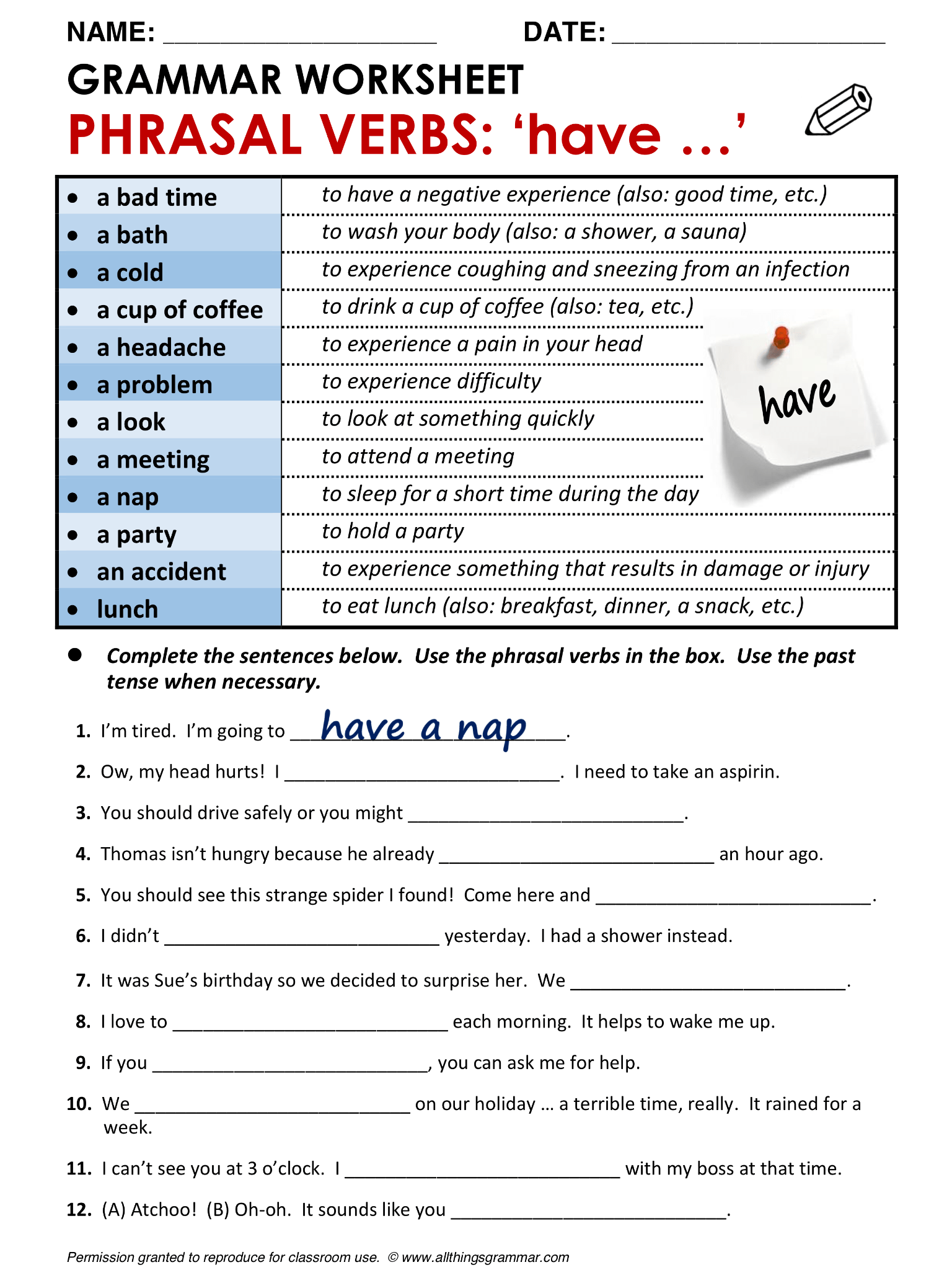 Grammar Worksheets Printable For Middle School Ronald Worksheets