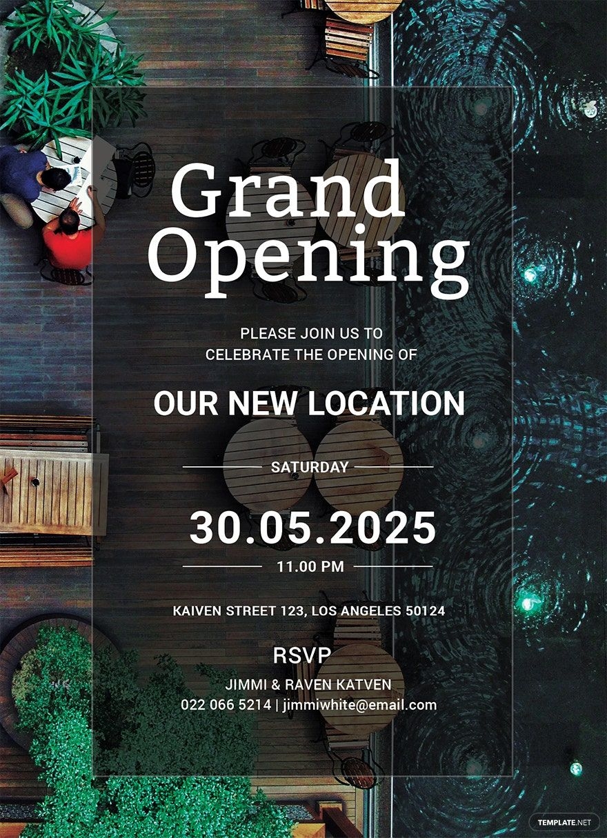Grand Opening Invitation Card Template In Illustrator Word Publisher 