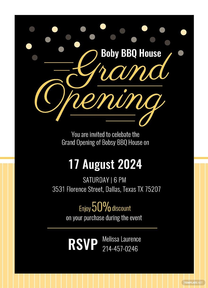 Grand Opening Invitation Card Template In Illustrator Word Publisher 