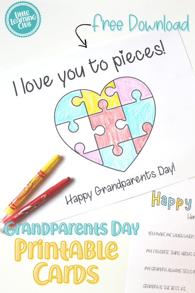 Grandparents Day Free Printable Cards Little Learning Club