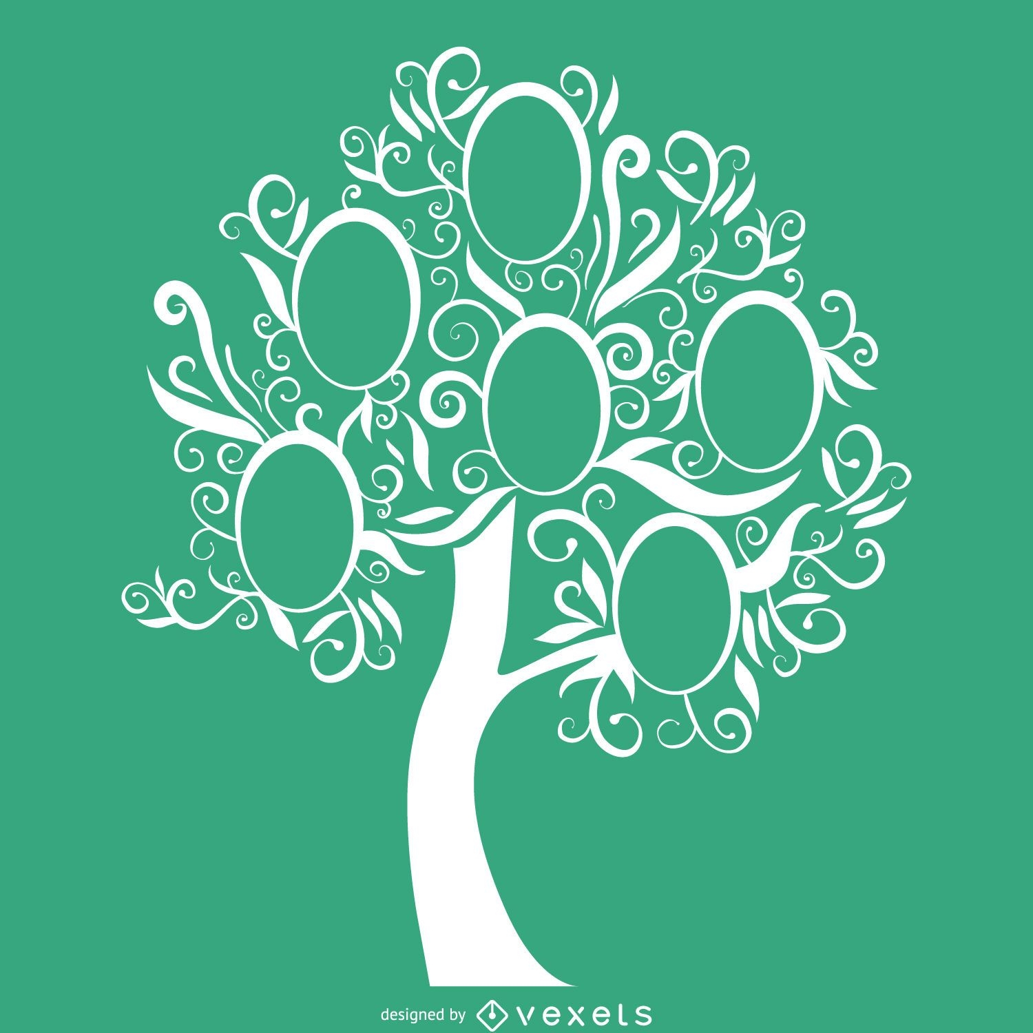 Green Family Tree Template Vector Download
