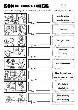 Greetings In Spanish Worksheet Printable