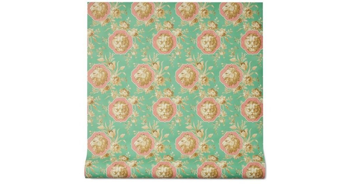 Gucci Grotesque Garden Print Wallpaper In Green Lyst