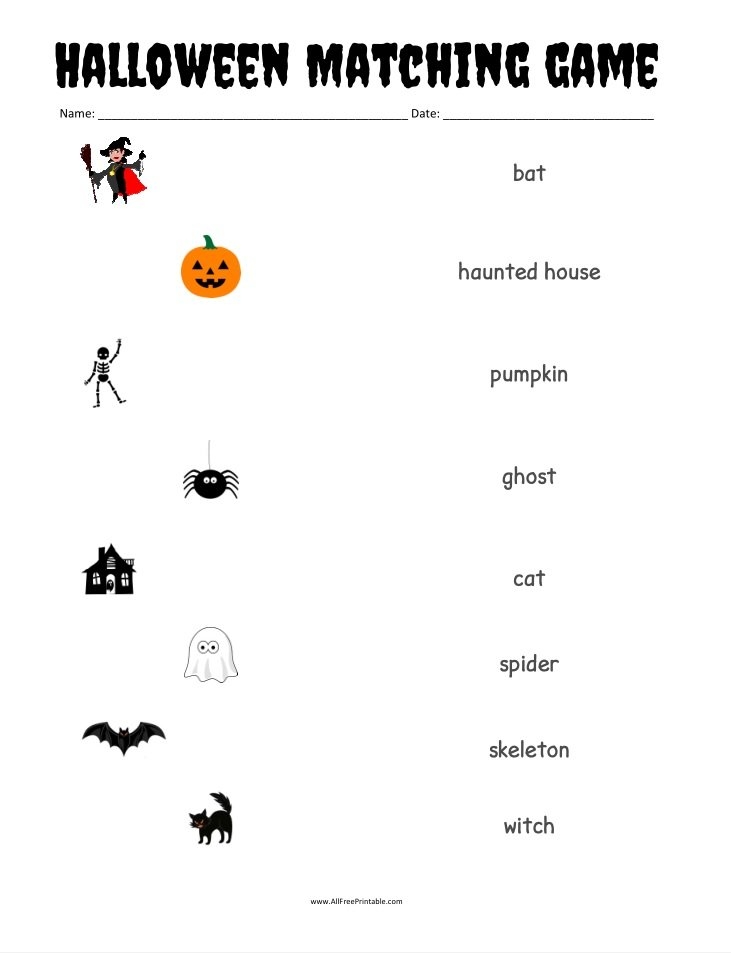 Halloween Matching Game Free Printable