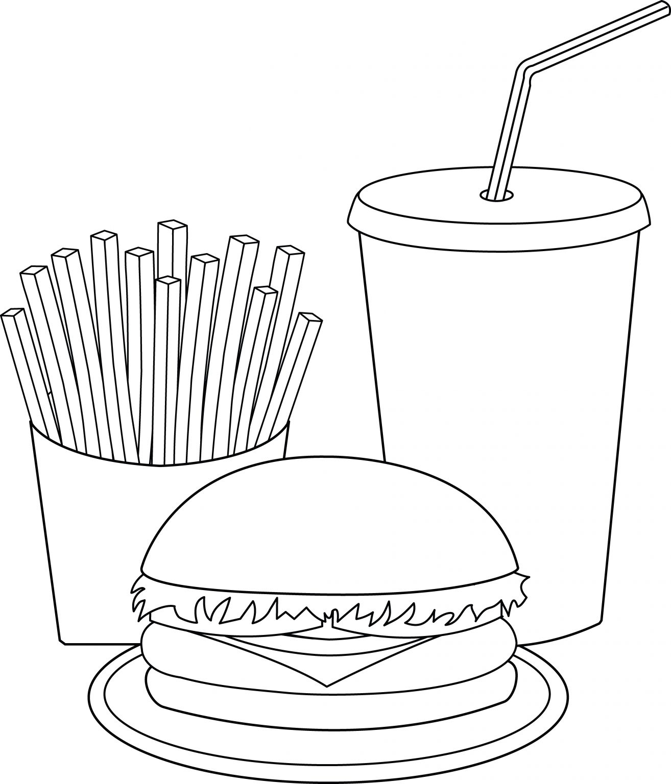 food coloring pages hamburger