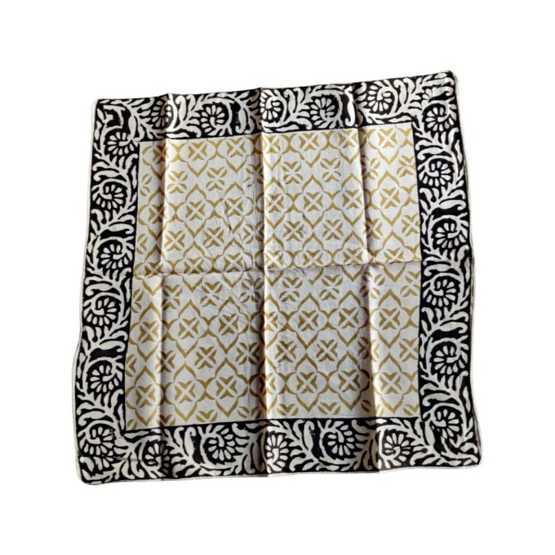 Hand Block Print Cotton Bandana Bandana Scarf Geometric Design Scarf 