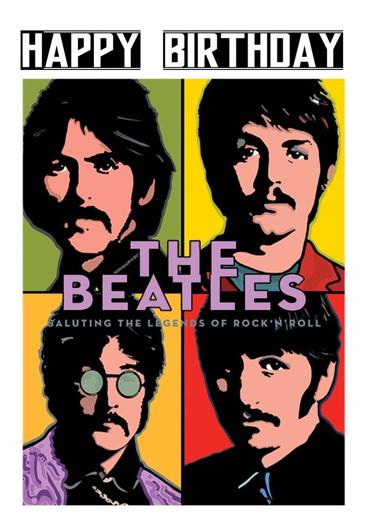 Happy Birthday Beatles Music Birthday Free Printable Birthday Cards 