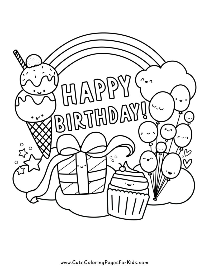 Happy Birthday Color Pages Printable Fun And Creative Ways To Celebrate