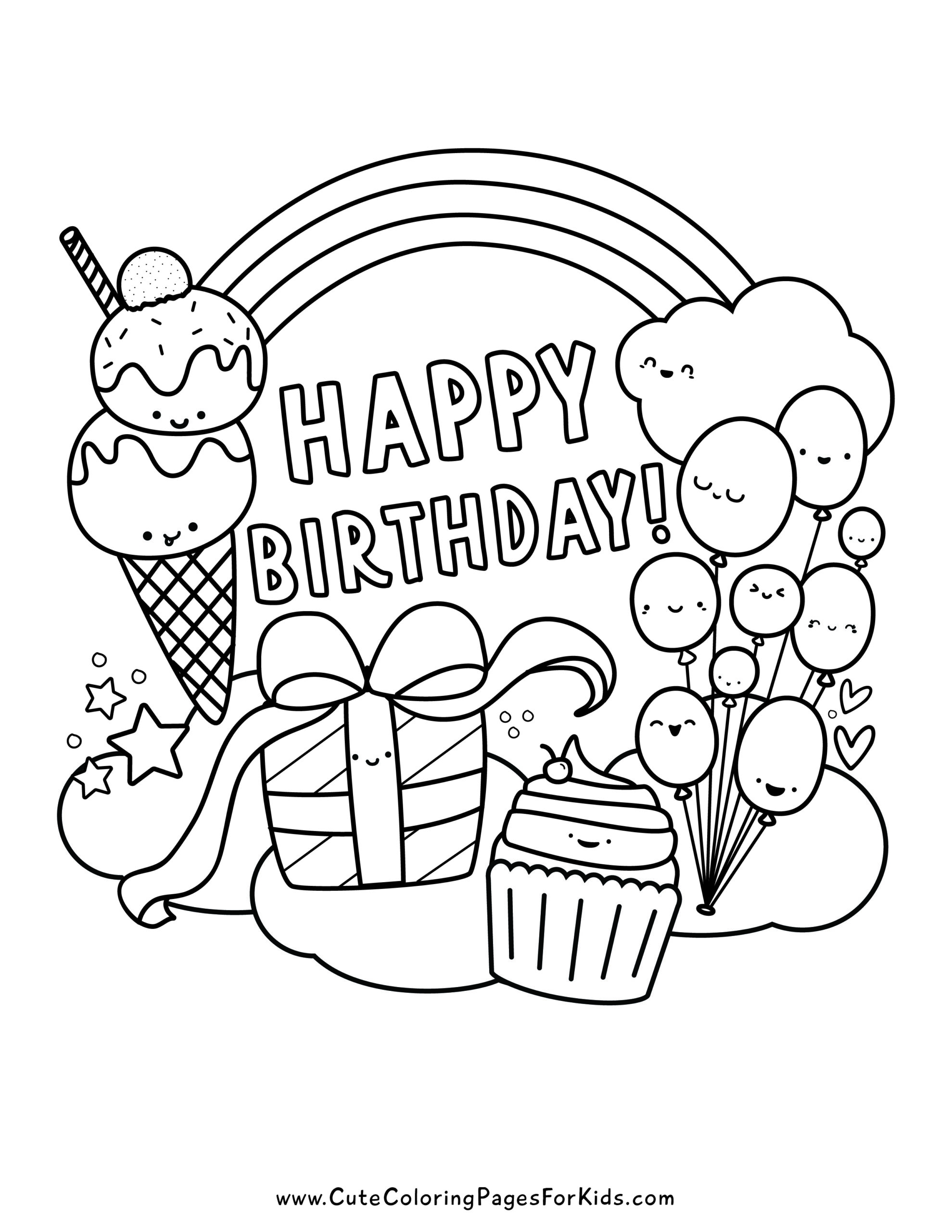 Happy Birthday Color Pages Printable Fun And Creative Ways To Celebrate