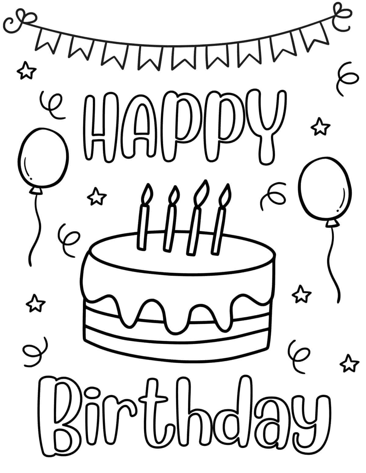 Happy Birthday Coloring Pages