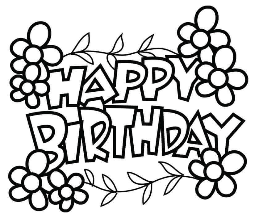 Happy Birthday Coloring Page