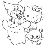 Happy Hello Kitty And Friends Coloring Page Free Printable Coloring