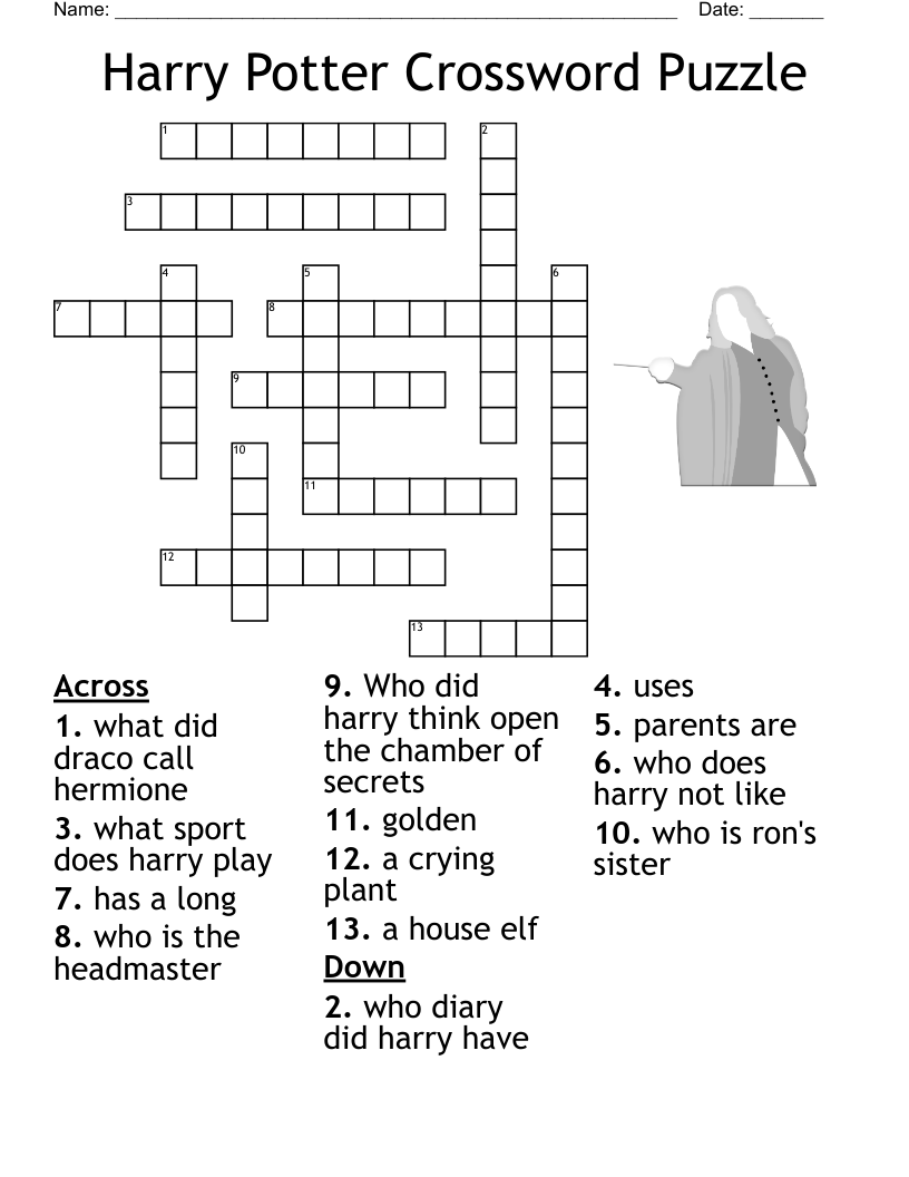 Harry Potter Crossword Puzzle Printable Printable New Year Banners