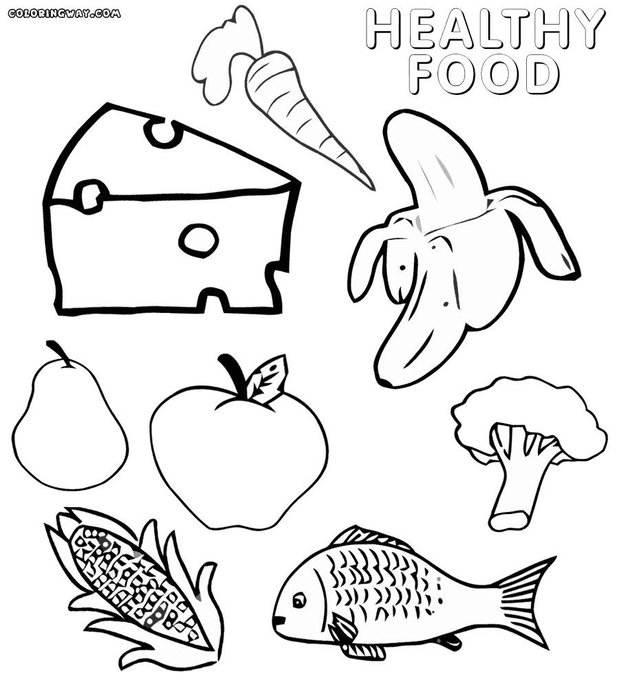 Healthy Food Coloring Pages Coloring Nation