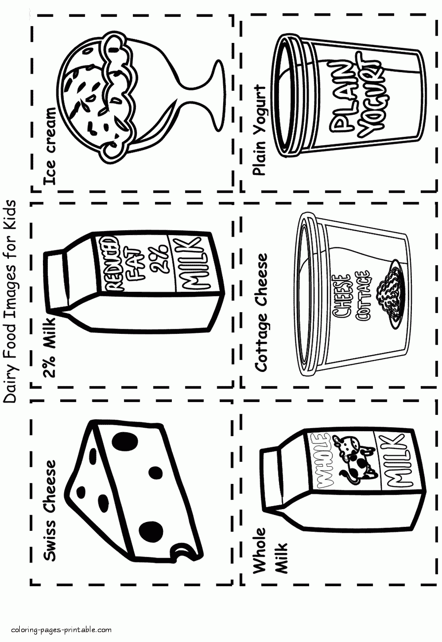 Healthy Food Coloring Sheets Dairy Group COLORING PAGES PRINTABLE COM