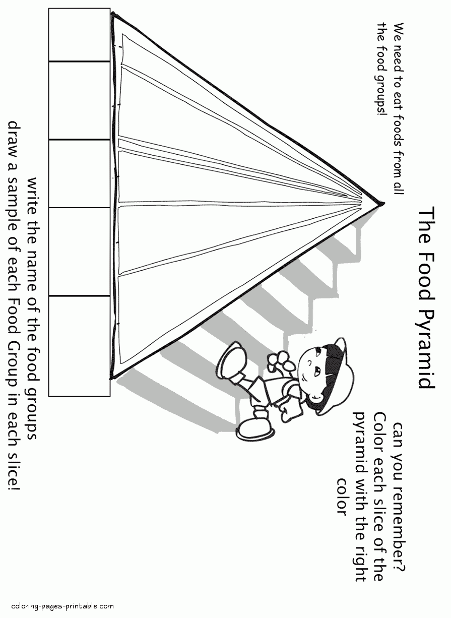 Healthy Food Pyramid Colouring Pages Printable COLORING PAGES