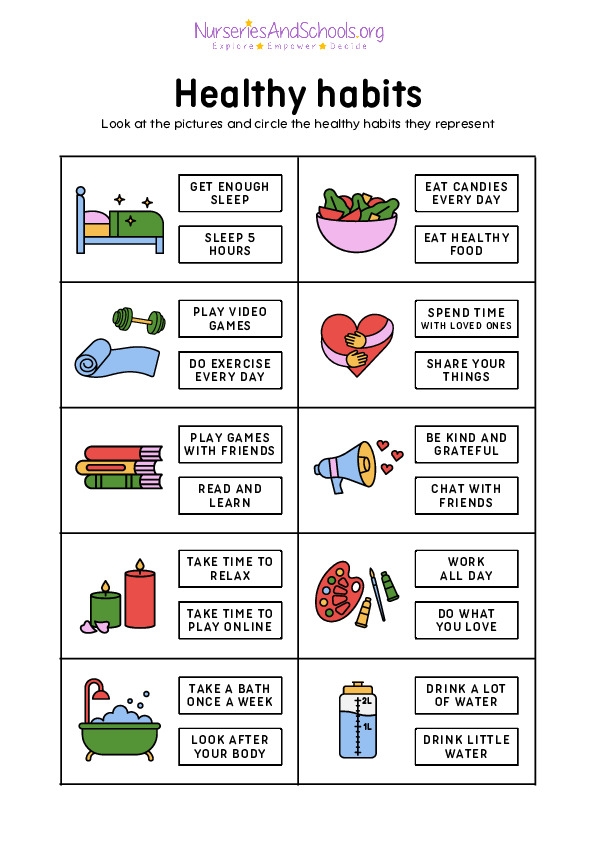 Healthy Habits Vocabulary Worksheet Free Worksheet UK