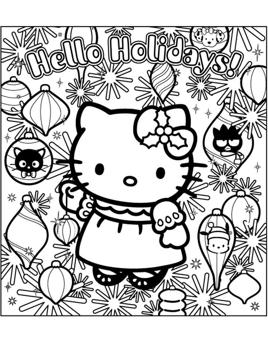 Hello Kitty Christmas Coloring Page Free Printable