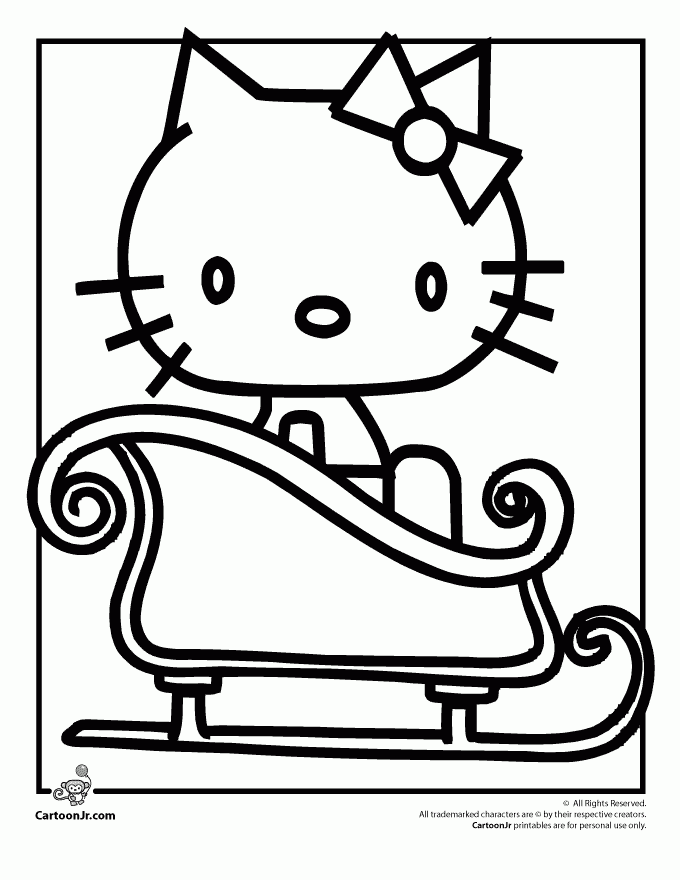 Hello Kitty Christmas Coloring Pages Coloring Home