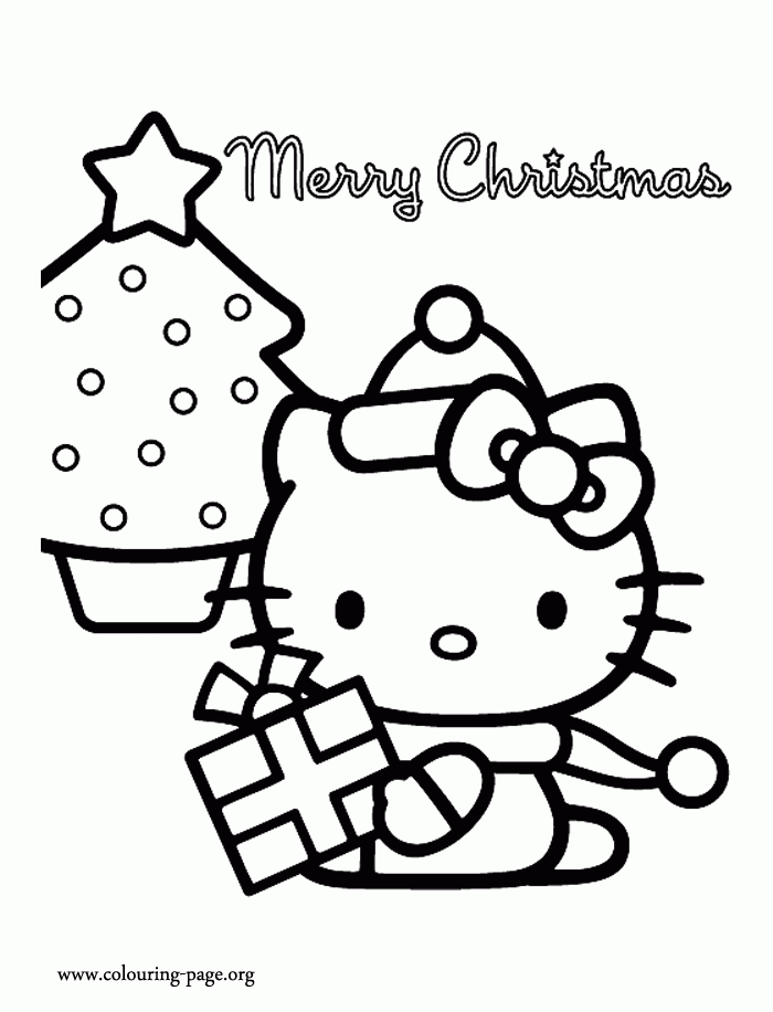 Hello Kitty Christmas Coloring Pages Coloring Home