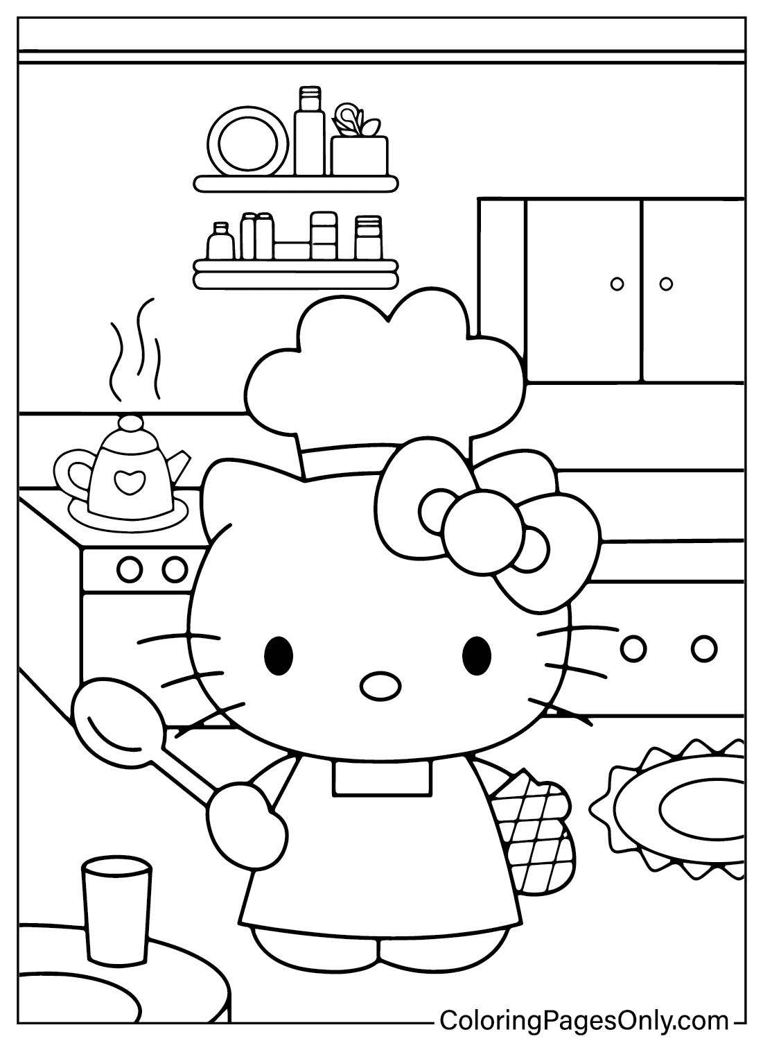 Hello Kitty Coloring Page PDF Free Printable Coloring Pages
