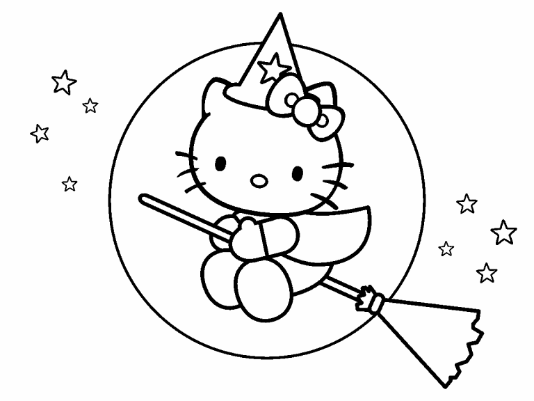 Hello Kitty Halloween Coloring Page Coloring Pages 4 U