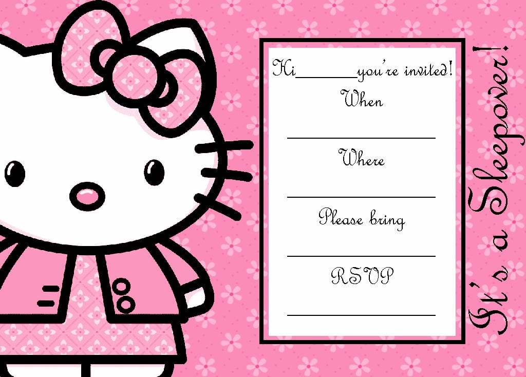 Hello Kitty Invitation Blank Template