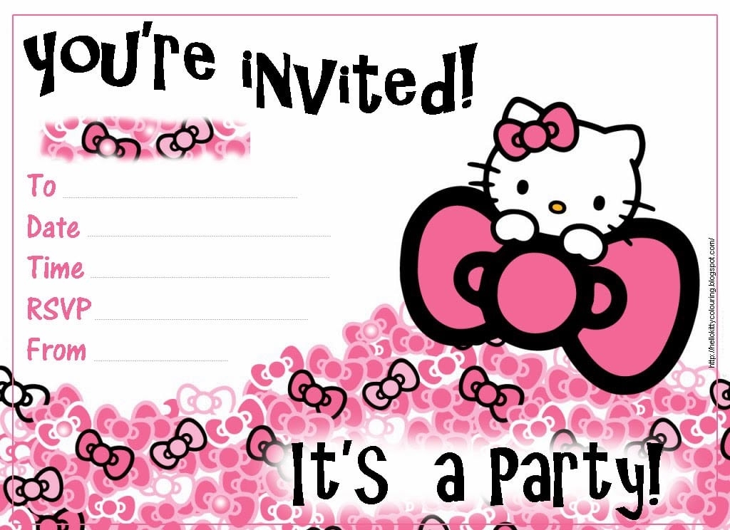 Hello Kitty Sleepover Invitation Template