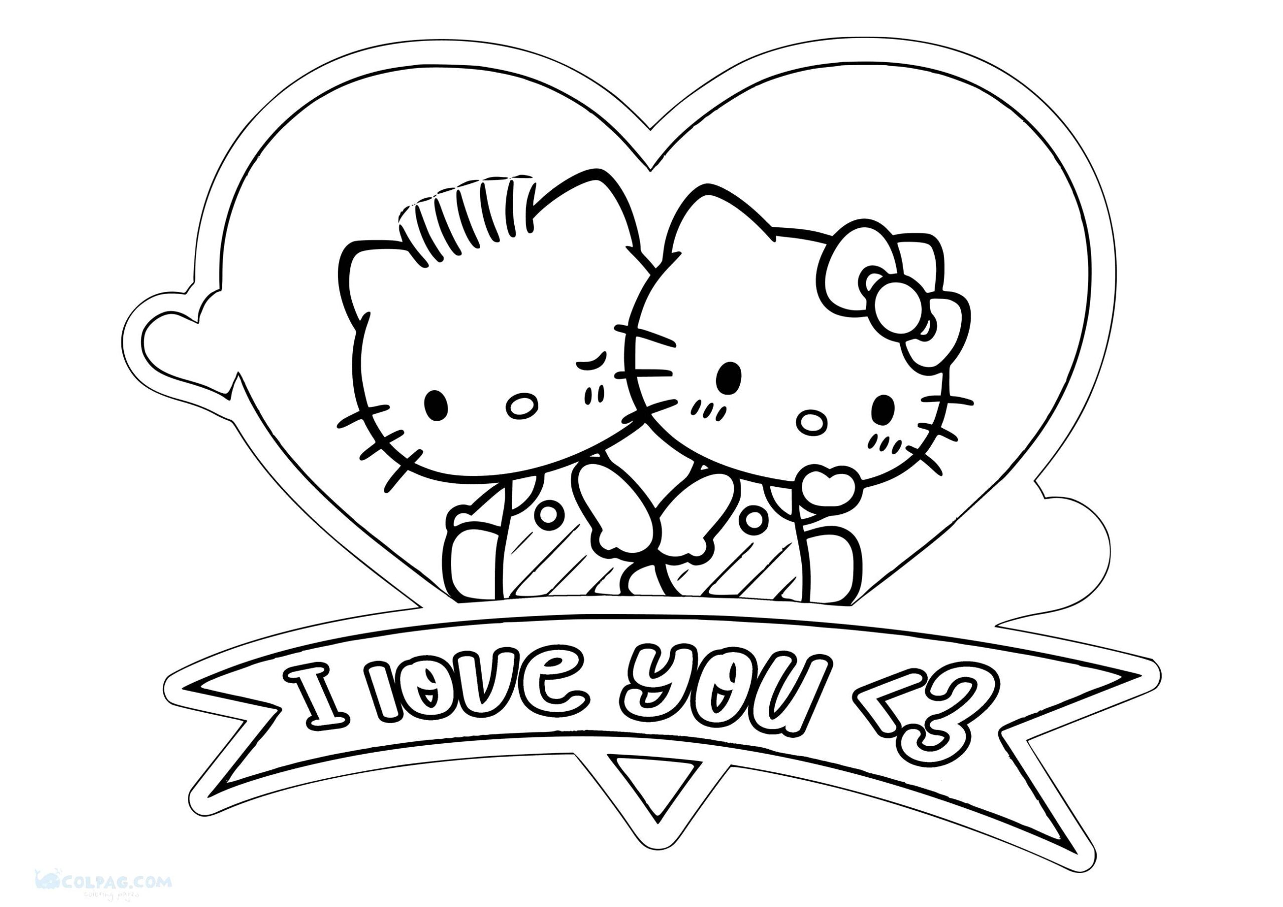 Hello Kitty Valentines Coloring Pages Coloring Pages