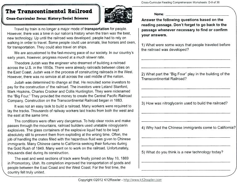 reading worksheets for 5th graders