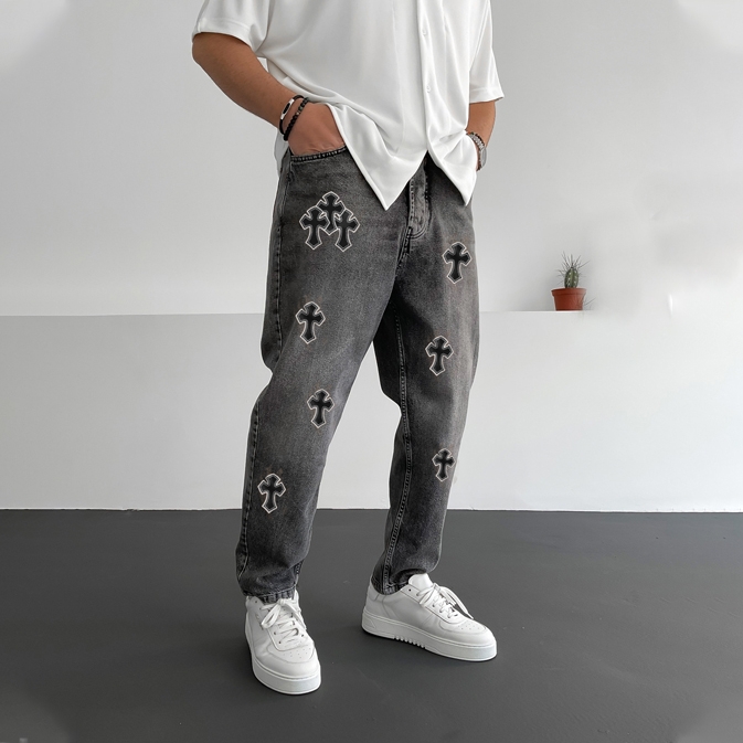 Hivenmax Men 39 s Fashion Print Jeans 25 36