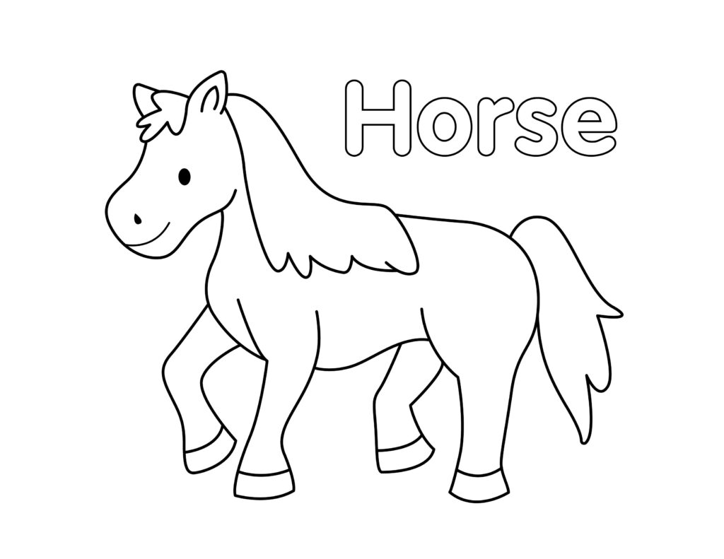 Horse Coloring Page Farm Animal Coloring Pages Farm Animals For Kids