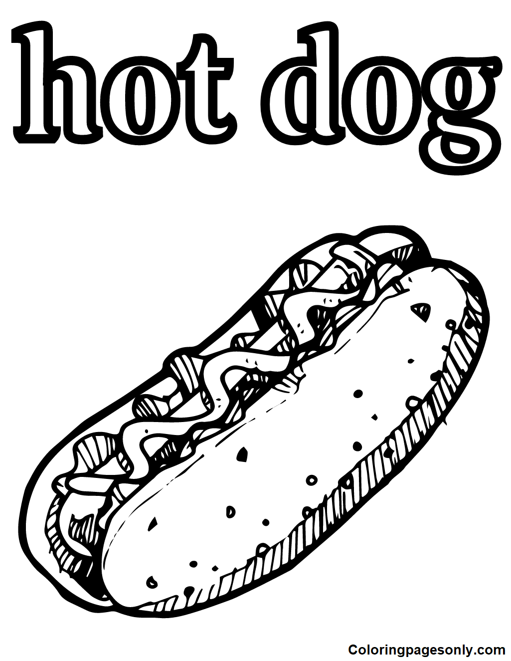 Hot Dog Food Truck Coloring Pages Hot Dog Coloring Pages Coloring 