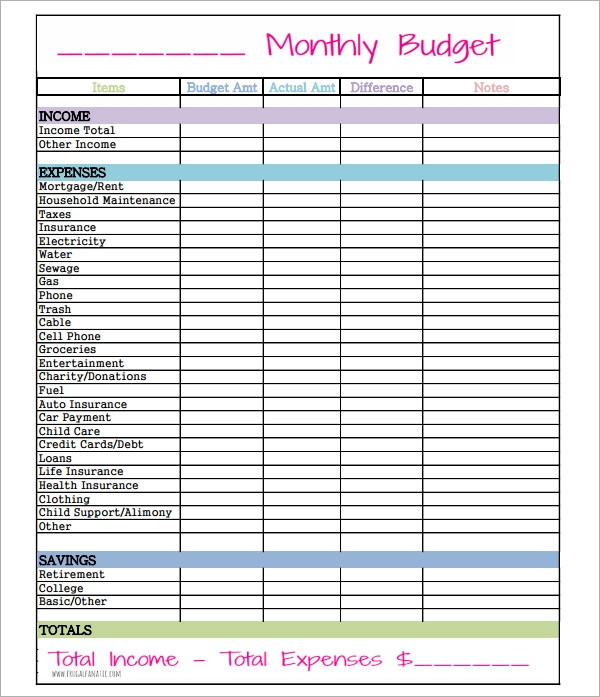 printable excel worksheet