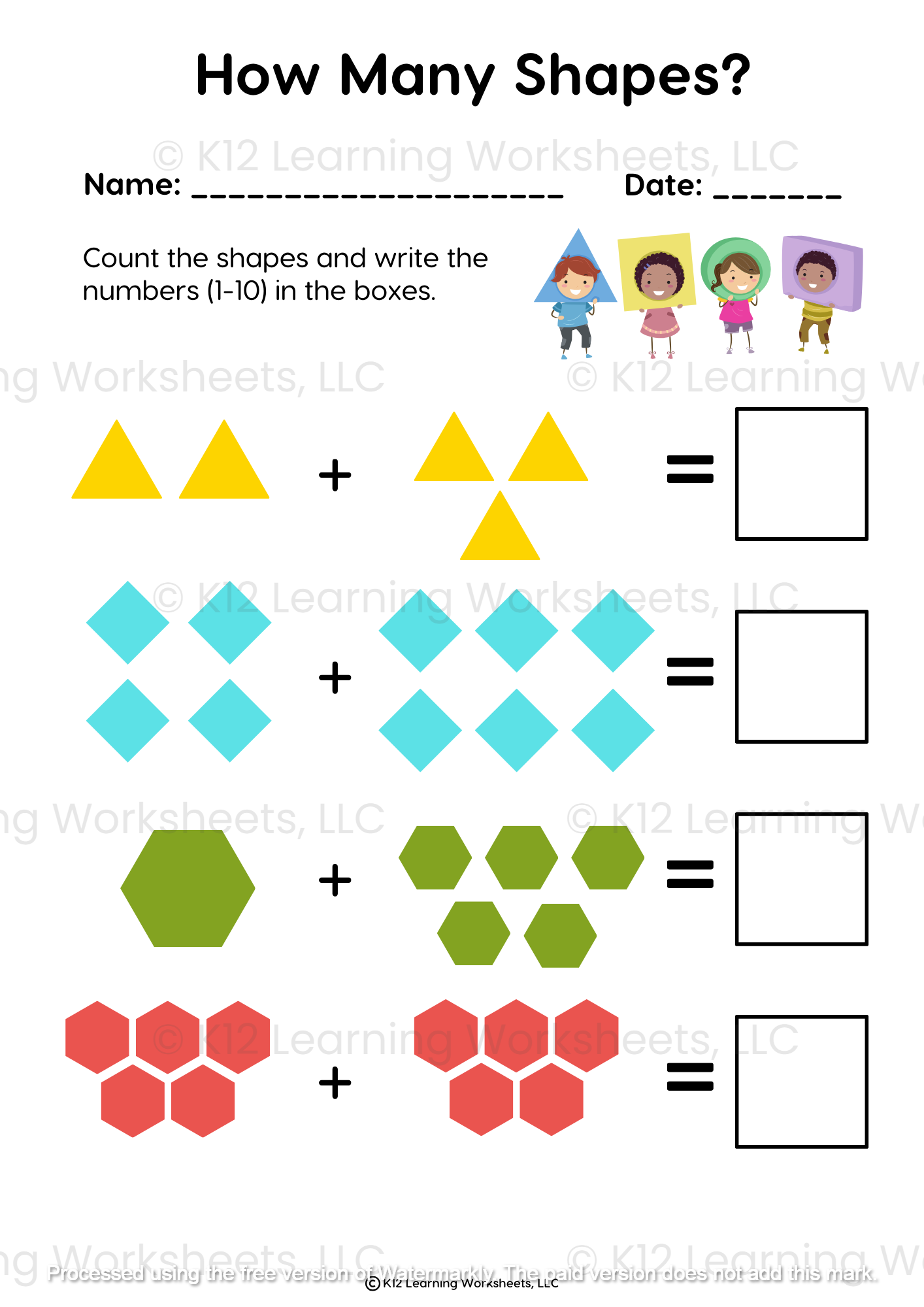 k12 learning worksheets