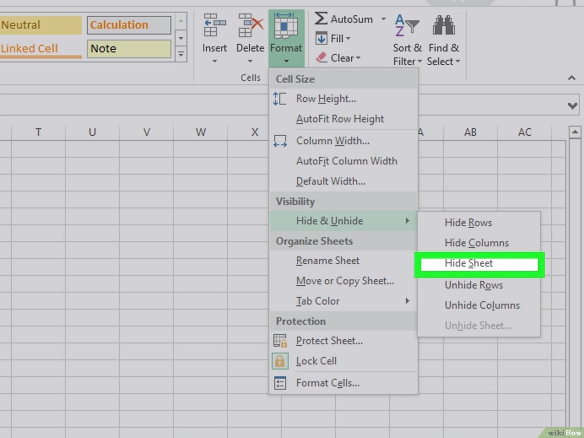 excel hide worksheet