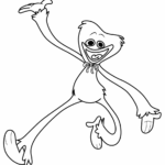 Huggy Wuggy Happy Coloring Page For Kids Free Huggy Wuggy Printable