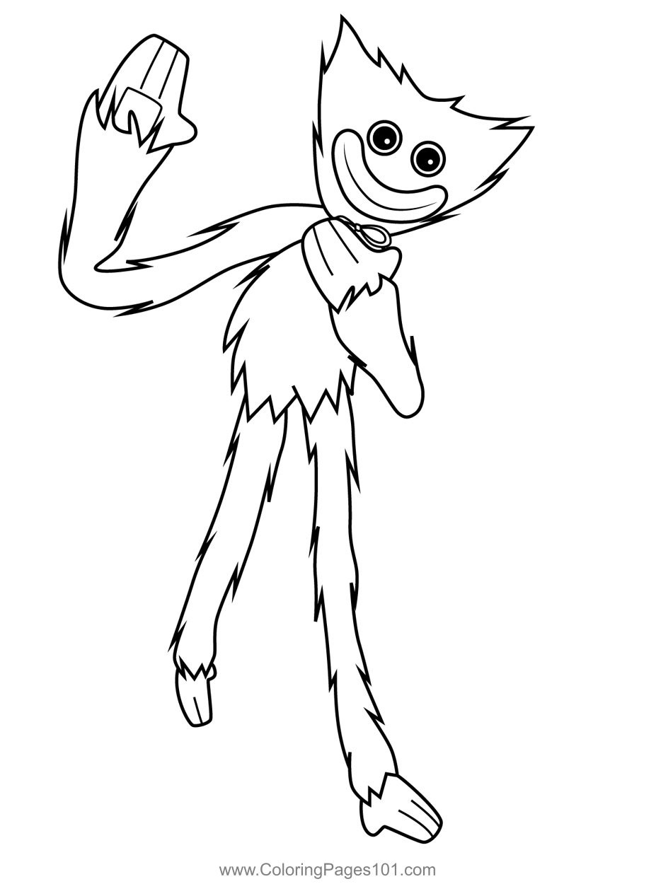 Huggy Wuggy Normal Coloring Page For Kids Free Huggy Wuggy Printable 