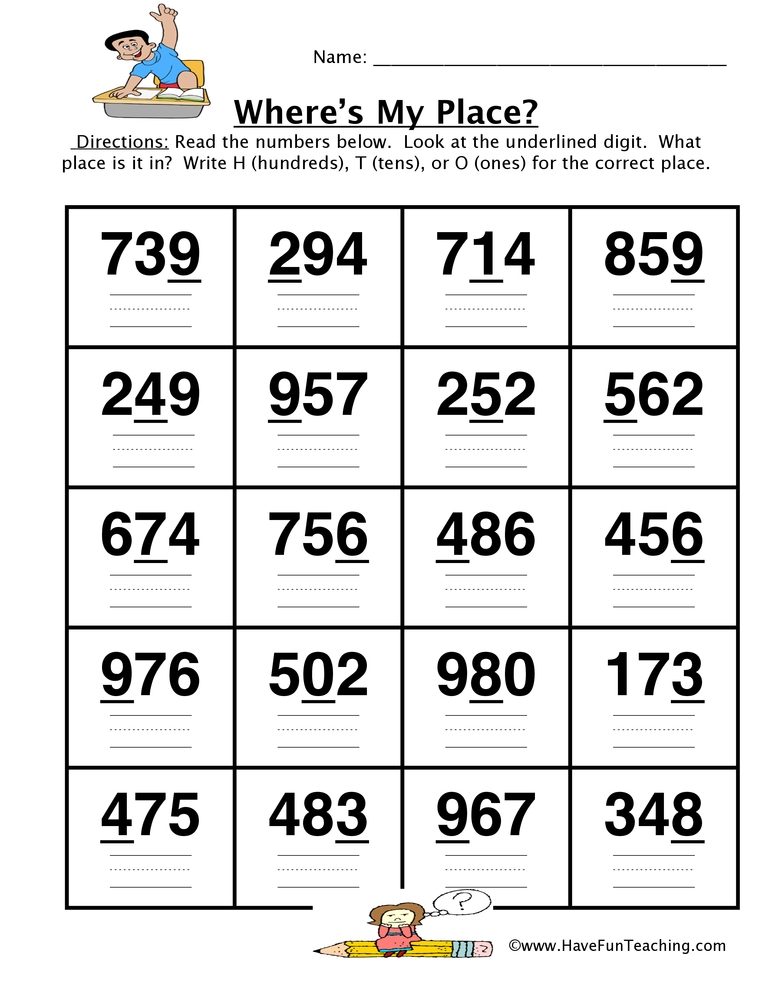 Identifying Place Value Worksheet Have Fun Teaching Worksheets Library