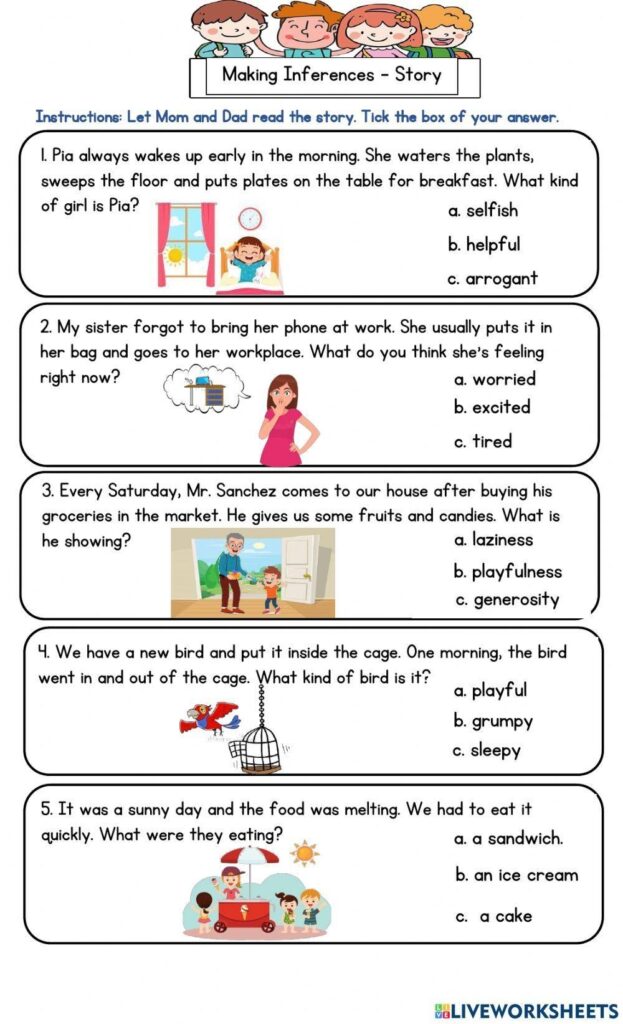 Inference Worksheets Worksheets Library