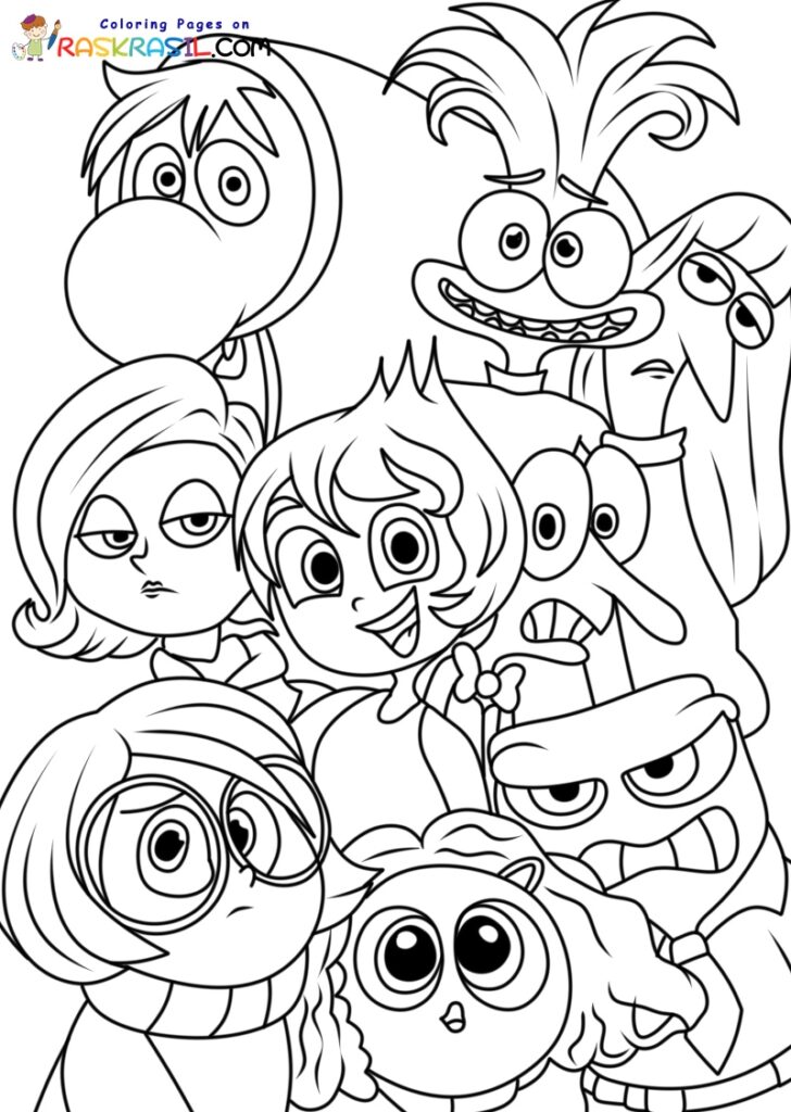 Inside Out 2 Coloring Pages