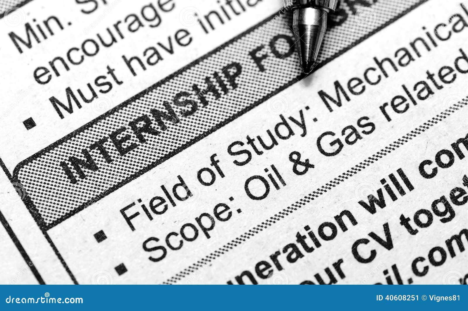 Internship Stock Image Image Of Administrative Offer 40608251